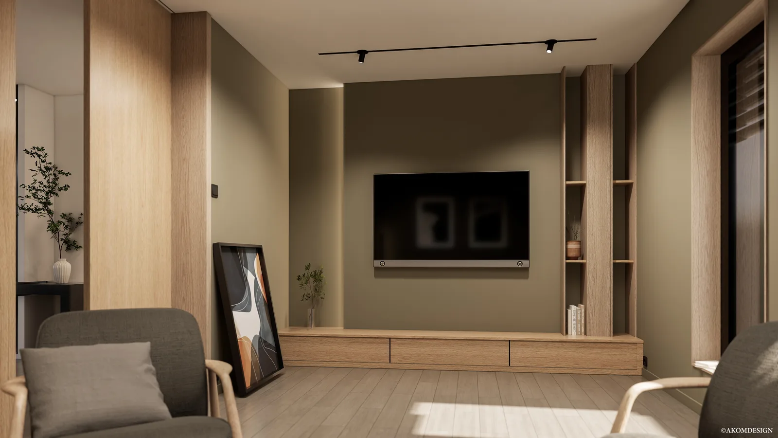 Une maison entre bois et sauge — Espace télévision · Vue 4