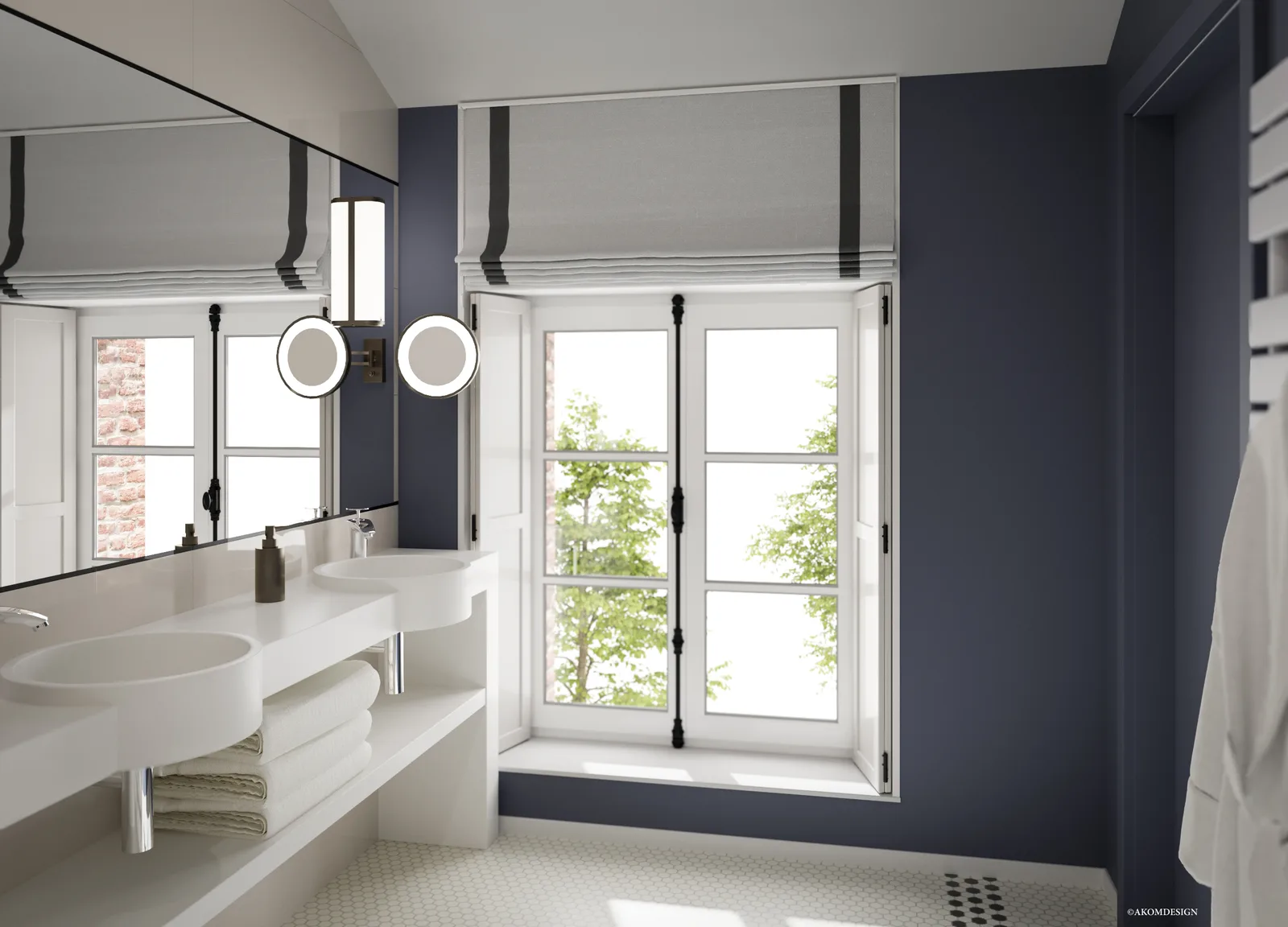 Une salle de bains par chambre — Bleu nuit · Vue 6