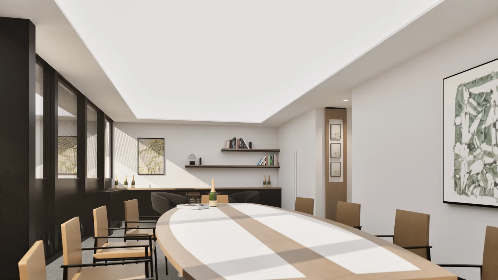 Un espace pour se réunir — rendu 3D Akom Design